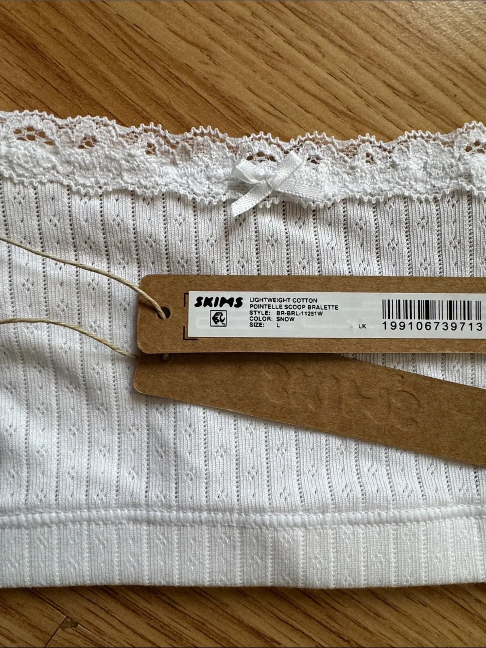SKIMS Cotton Lace Pointelle Bralette ✨ size L